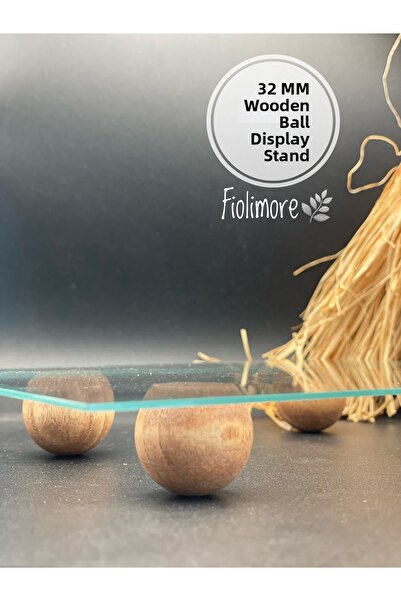 Fiolimore 32 mm Tan Brown Wooden Presentation Stand 4 Pieces Presentation Sta...