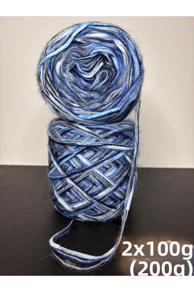 Ana&Kuzusu İplik Light Blue, Sky Blue, Navy Blue Fine Moher, Blue Gradient Ve...