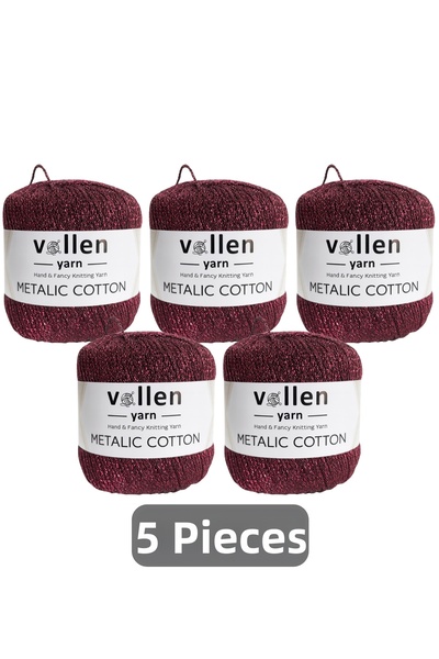 vollen yarn Premium Metallic Cotton Lurex Hand Knitting Yarn 5 Pack 50g 100m ...