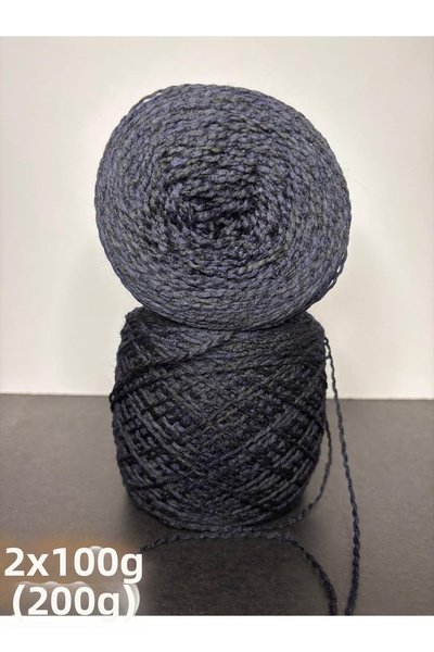 Ana&Kuzusu İplik Navy Blue, Black Wool Acrylic Macaron Knitting Yarn 200Gr