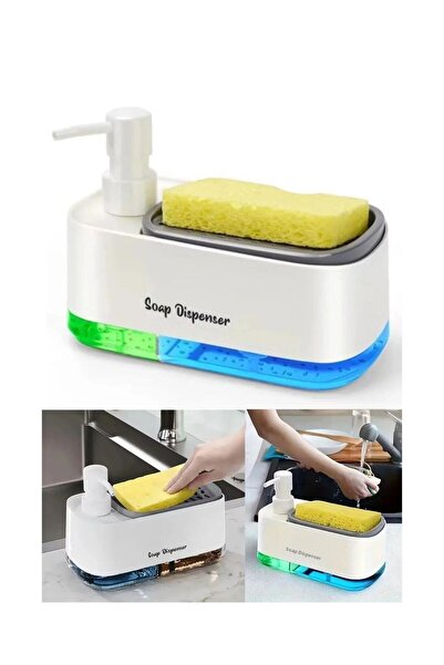 3B Trend Double-Chamber Liquid Soap Dispenser, Sponge Holder and Automatic De...