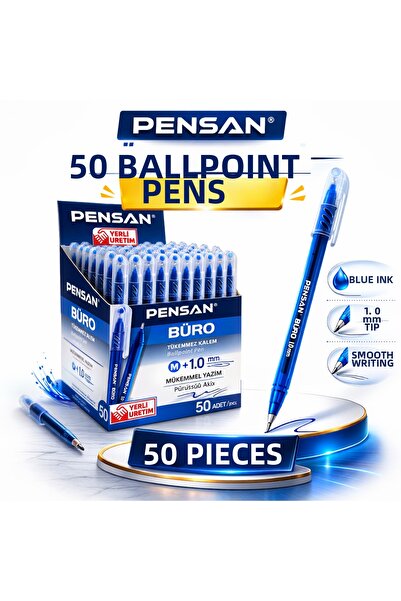 CT STONES Pensan Office химикалка 1,0 мм синя 50 броя