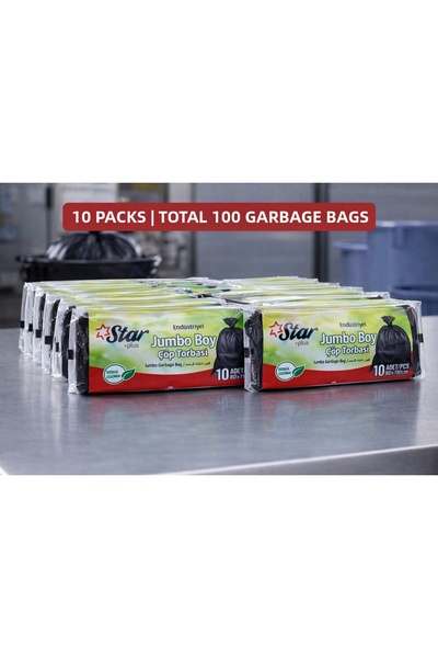 OSKA GLOBAL Star Plus Industrial Size Waste Bag 80X110 cm 10Pcs Durable Indus...