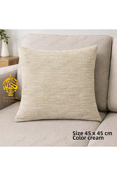 Tekstilsa Velvet Cream Throw Pillow Cover Woven Decorative Cushion Pillowcase