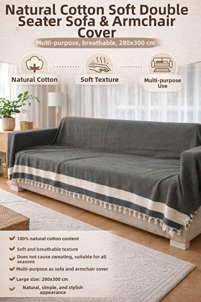 TECHTACT Natural Cotton, Soft Double Pique, Seat Cover, Multi-Purpose Cover 2...