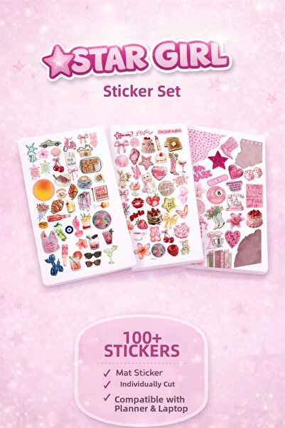 LABELOVE مجموعة ملصقات ستار جيرل تحتوي على أكثر من 100 قطعة - ملصقات تخطيط بت...