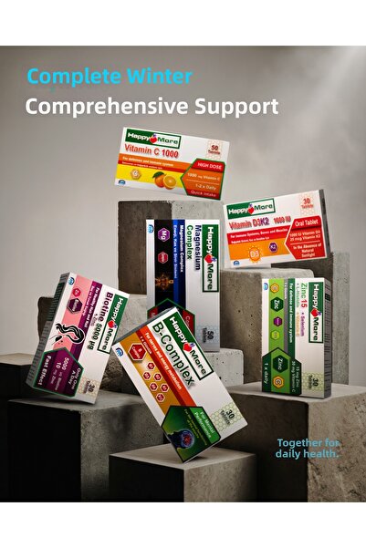 happy more Winter Package - C1000, D3K2, Magnesium Complex, Zinc15, Biotine 5...