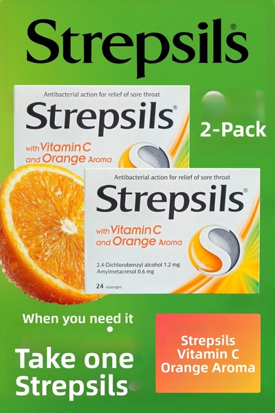 STREPSİLS Orange & Vitamin C Flavored 24 Pastilles 2 Pieces