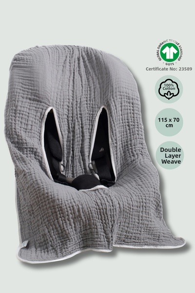 Zuppers غطاء مقعد السيارة وحاملة الأطفال من الموسلين - دومان