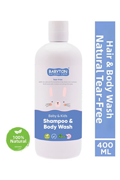BABYTON شامبو طبيعي للشعر والجسم خالي من العيون 400 مل