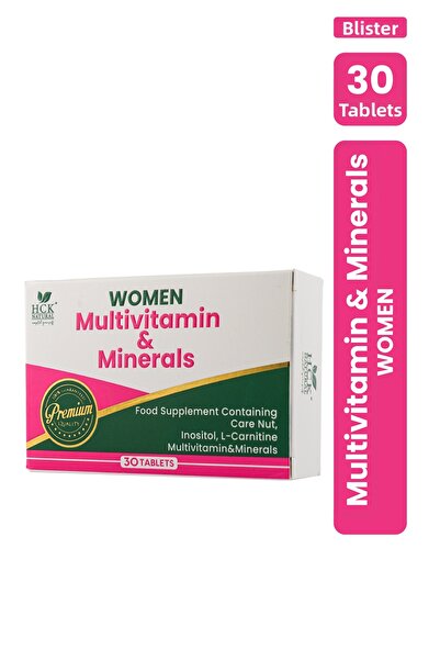 HCK NATURAL فيتامينات متعددة ومعادن متعددة 30 قرصًا مكملًا غذائيًا للنساء