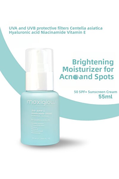 MaxiGlow And Anti-Blemish Brightening Moisturizer 50 Spf Facial Sunscreen Cre...