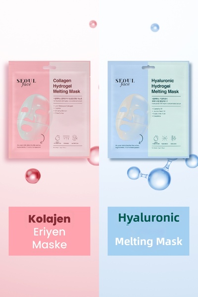 Dermal مجموعة قناع ذوبان هيدروجيل شفاف من Seoulface مع مستخلص الكولاجين وحمض ...