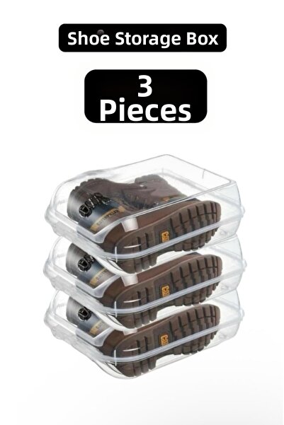 Bayev صندوق تخزين أحذية طويل الحجم مكون من 3 قطع - منظم رف أحذية شتوي