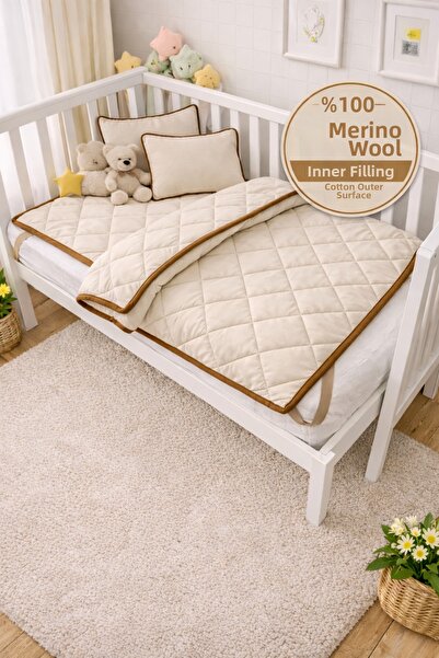 BEYAZLALE 100% Lamb Wool Baby Kids Bedding Set |   Antiallergic Organic Natur...