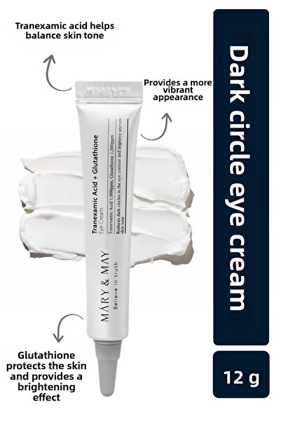 Mary & May كريم محيط العين بحمض الترانيكساميك والغلوتاثيون المضاد للهالات الس...