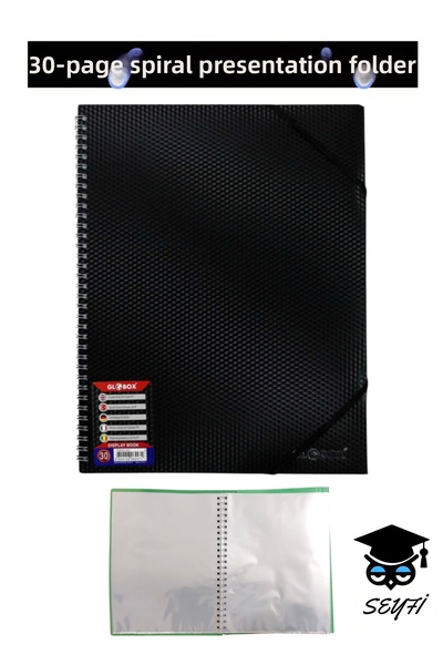 SEYFİKİRTASİYE Dosar de prezentare cu spirală format A4, 30 de coli, copertă ...