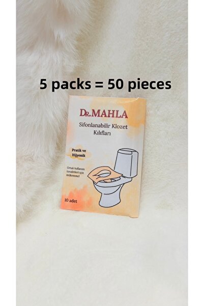 MAHLA 5 Packs - 50 Pieces - Toilet Seat Cover Seyahet Size - Disposable - Wat...