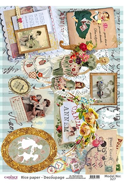 Cadence Brass Decopage Paper 29x42cm No:327