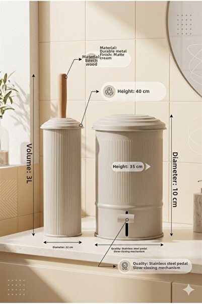 RİVO HOME DECOR Galvaniz 2-Piece Bathroom Set