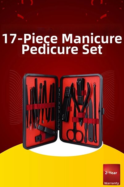 CNDR 17 Pieces Hand Foot Care Set Nail Cleaning Manicure Pedicure Tweezer Ras...