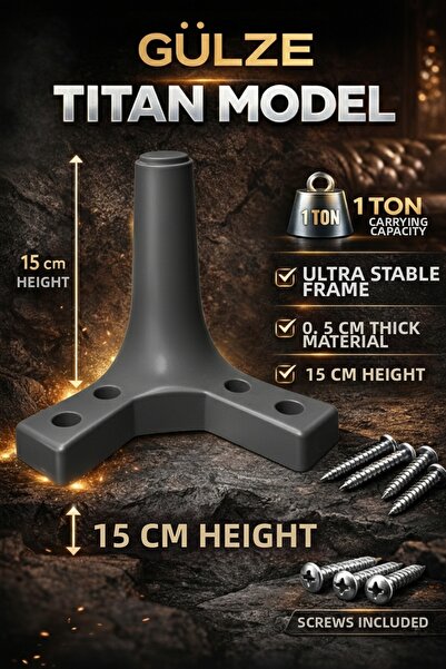 GÜLZE (15 cm) Ultra Durable Titan Model Furniture Legs, White-Black-Brown-Ant...