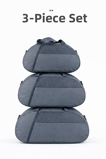 KAFF Gray 3-Piece Set D Luggage with Front Pocket, Adjustable Shoulder Strap,...