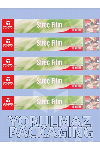 yorulmaz ambalaj 🚀   فيلم تغليف قابل للتمدد بطول 15 متر، عبوة من 5 قطع - مجم...