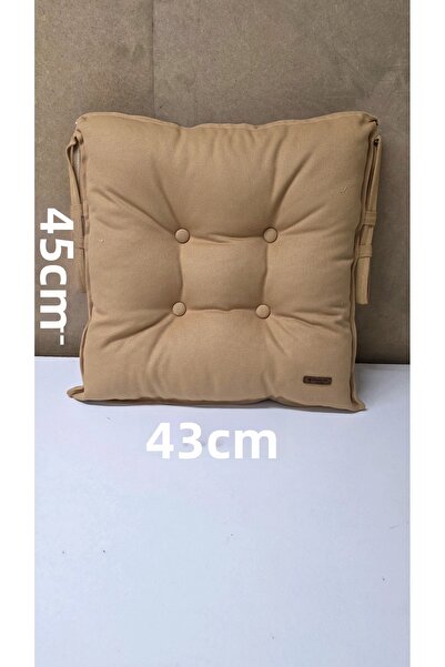 Zümrüdüanka Handmade Dark Cream Buttoned Cushion