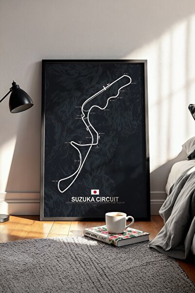 gxe.art Suzuka F1 Track Wooden Framed Art Print – Japan Gp Decor Poster