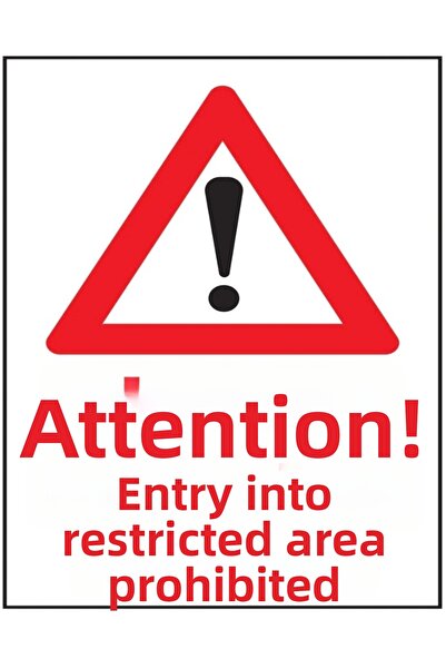 Limitless Design ملصق تحذير من المنطقة الممنوعة مقاس 20x25 سم - لافتة تحذيرية