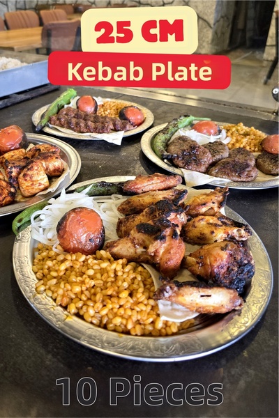 Binbir Trend 25 cm - Authentic Patterned Chrome Steel Appetizer and Serving P...