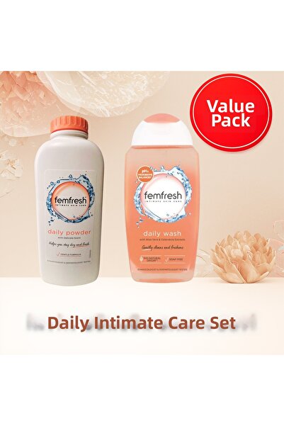 Femfresh مجموعة إنتيم للمناطق الحساسة للجفاف والتنظيف - جل وبودرة