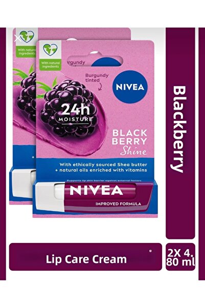 NIVEA كريم الشفاه نيفيا بوغورتلين 4.8 جرام × 2
