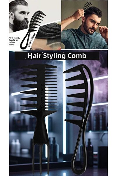 ÇEÇEN HOME 2-Piece Styling Comb Set Wide-Tooth Wax Comb + 3-in-1 Styling Comb...