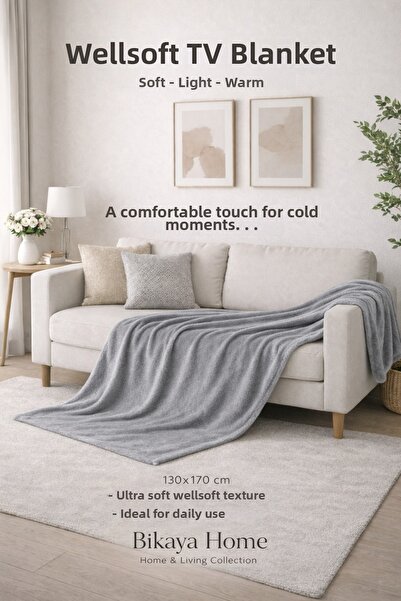 Bikaya Home بطانية تلفزيون ويلسوفت 130x170 سم |   ملمس ناعم |   خفيف الوزن ود...