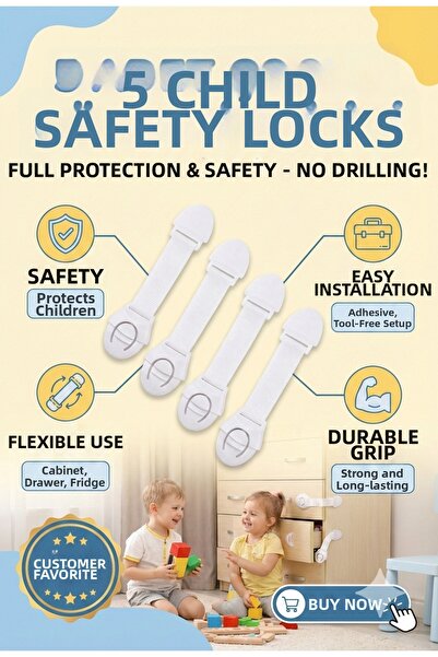 4 Baby 5 Pieces Multi-Purpose Drawer Cabinet Child Lock Lock Baby Child Safet...