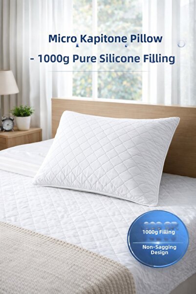 MUK's Πολυτελές μικροκαπιτονέ μαξιλάρι ύπνου – 1000 γρ. Πλήρωση από καθαρή σι...