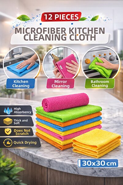 Delvos 12 τεμάχια πανί καθαρισμού κουζίνας από μικροΐνες, μαγικό πανί καθαρισ...