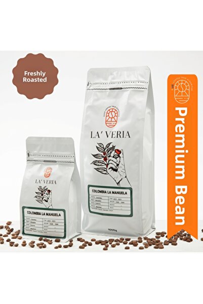 Laveria كولومبيا لا مانويلا 1000 جرام - حبوب قهوة إسبريسو، مغسولة، بنكهة الزه...