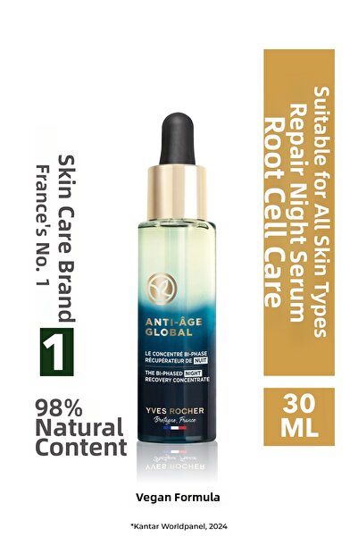 Yves Rocher مصل ليلي مضاد للشعر - العناية بالجذور العشبية، النياسيناميد وحمض ...