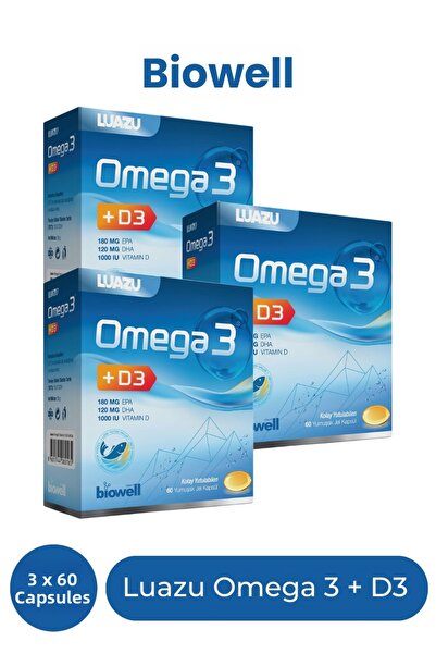 Biowell لوازو أوميجا 3 + د3 60 كبسولة × 3 قطع