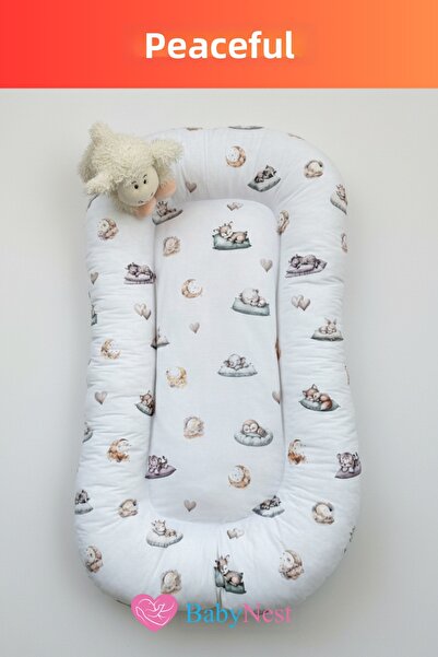 Babynest Premium Oval Baby Bed 100% Cotton Newborn Sleeping Nest Orthopedic 0...