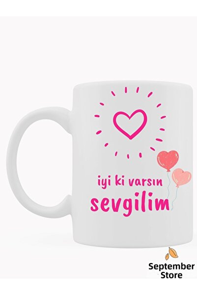 Eylül Design كوب كوب مطبوع بتصميم خاص مع كوب قهوة مكتوب عليه عيد الحب كهدية ل...