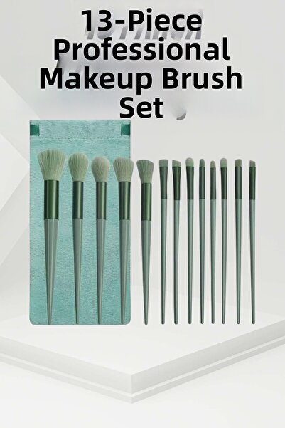 Lisinya 13 Pieces Professional Makeup Brush Set with Portable Case Powder Blu...