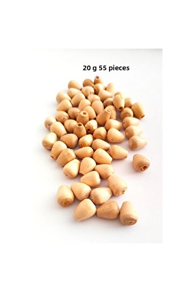 FrereConception 60 جرام (165 قطعة) خرز خشبي 12 مم طول × 10 مم حقيبة مكرامية خ...