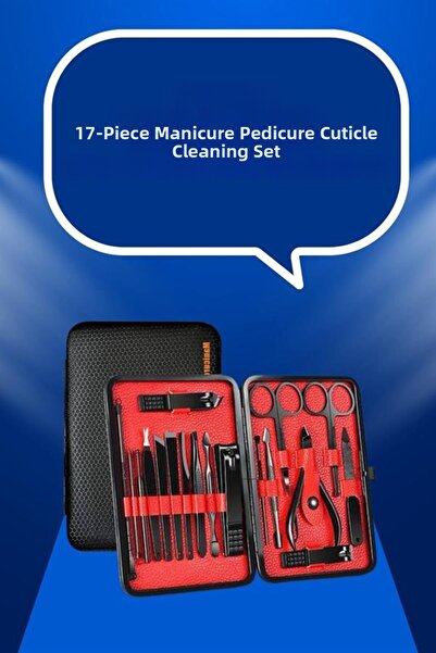 Lisinya 17 Piece Hand Foot Care Set Nail Cleaning Manicure Pedicure Tweezers ...