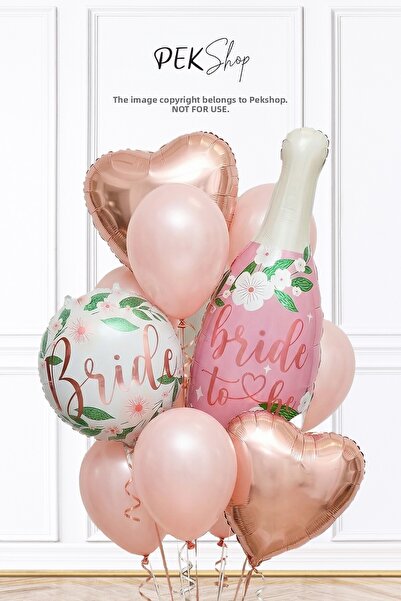 PEKSHOP Pink Rose Theme Bride to Be Party Balloon Decoration Set Set264