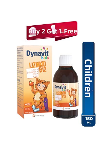 Dynavit شراب ليزينكيد-بي 12 للأطفال 150 مل - دعم للأحماض الأمينية إل-ليزين لل...