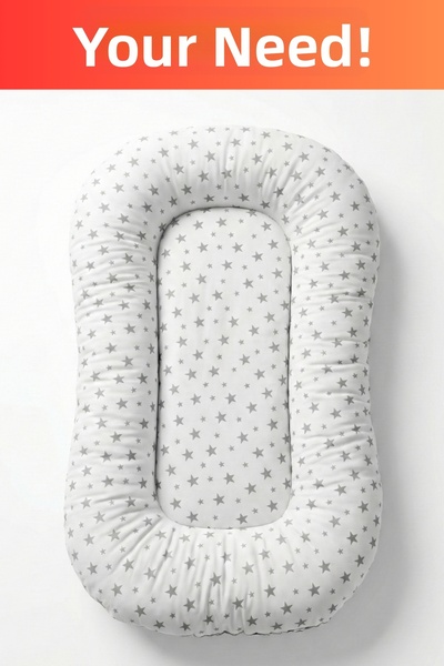 Babynest Premium Oval Baby Bed 100% Cotton Newborn Sleeping Nest Orthopedic 0...